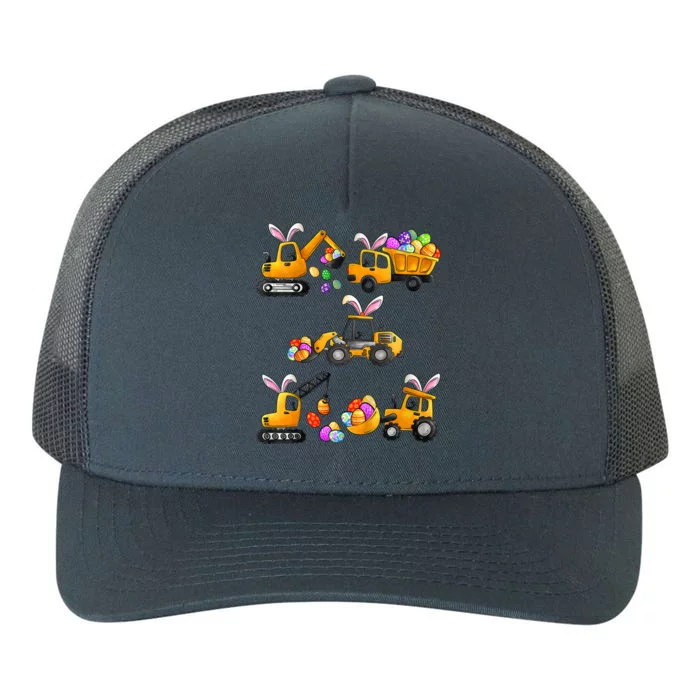 Easter day Bunny Construction Trucks Funny Boy Yupoong Adult 5-Panel Trucker Hat