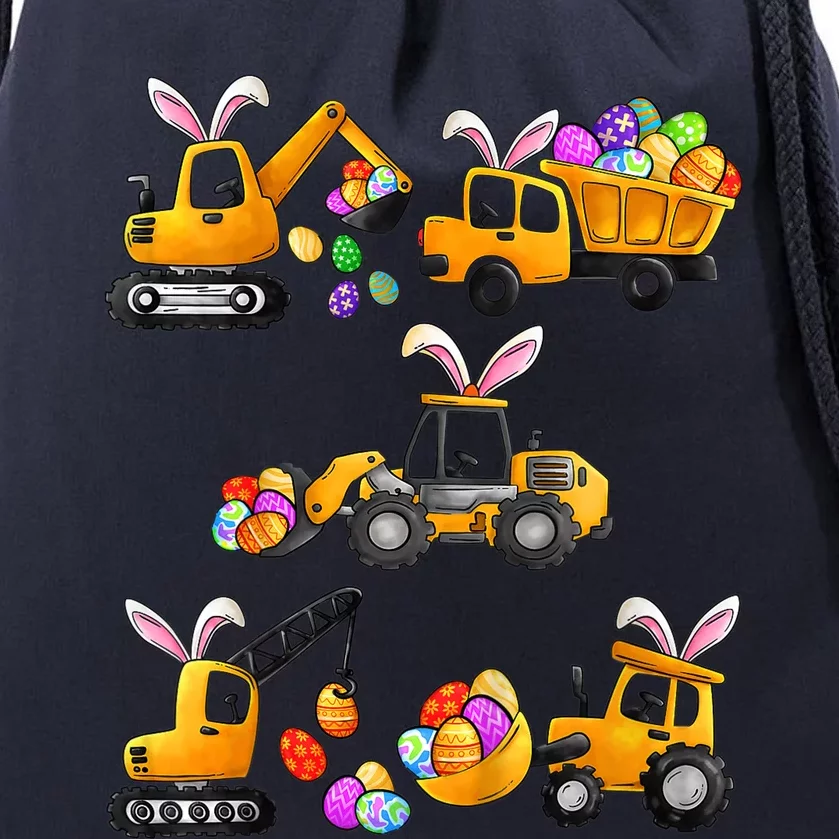 Easter day Bunny Construction Trucks Funny Boy Drawstring Bag