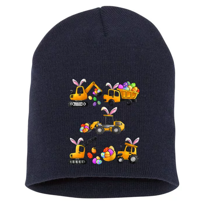 Easter day Bunny Construction Trucks Funny Boy Short Acrylic Beanie