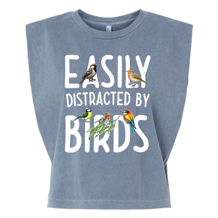 Easily Distracted By Birds Garment-Dyed Women's Muscle Tee