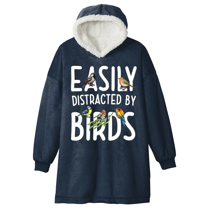 Easily Distracted By Birds Hooded Wearable Blanket