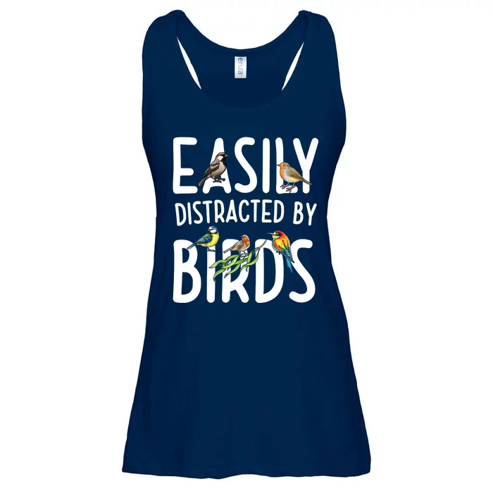 Easily Distracted By Birds Ladies Essential Flowy Tank