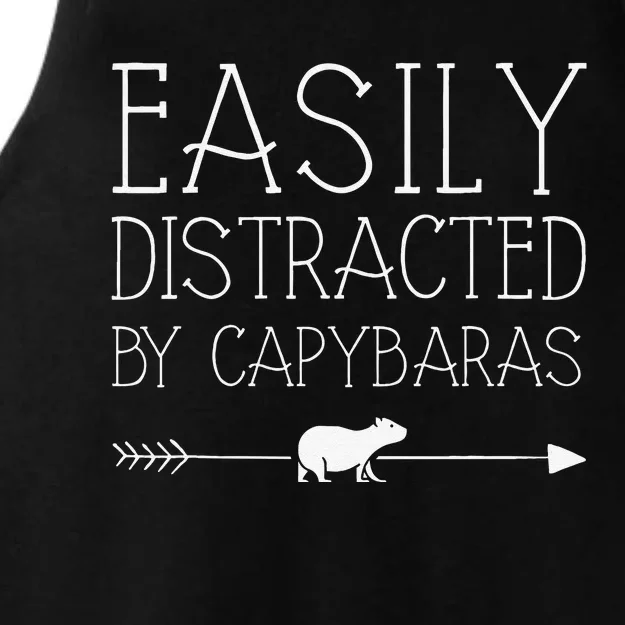 Easily Distracted By Capybaras Gift For   Mammal Ladies Tri-Blend Wicking Tank