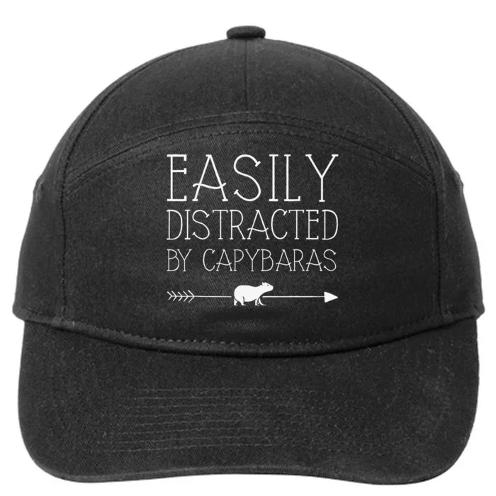 Easily Distracted By Capybaras Gift For   Mammal 7-Panel Snapback Hat