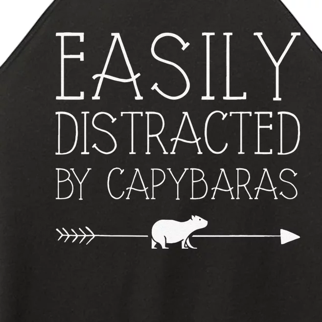 Easily Distracted By Capybaras Gift For   Mammal Women’s Perfect Tri Rocker Tank