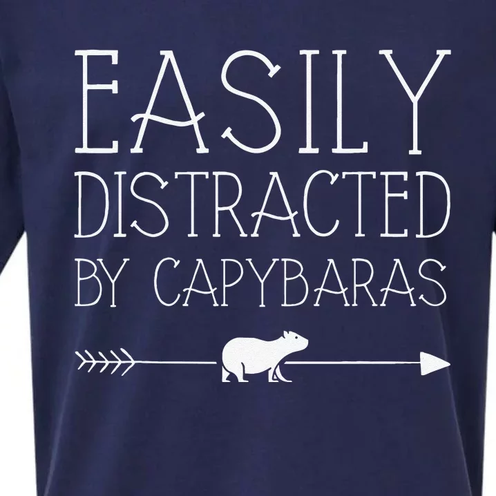 Easily Distracted By Capybaras Gift For   Mammal Sueded Cloud Jersey T-Shirt