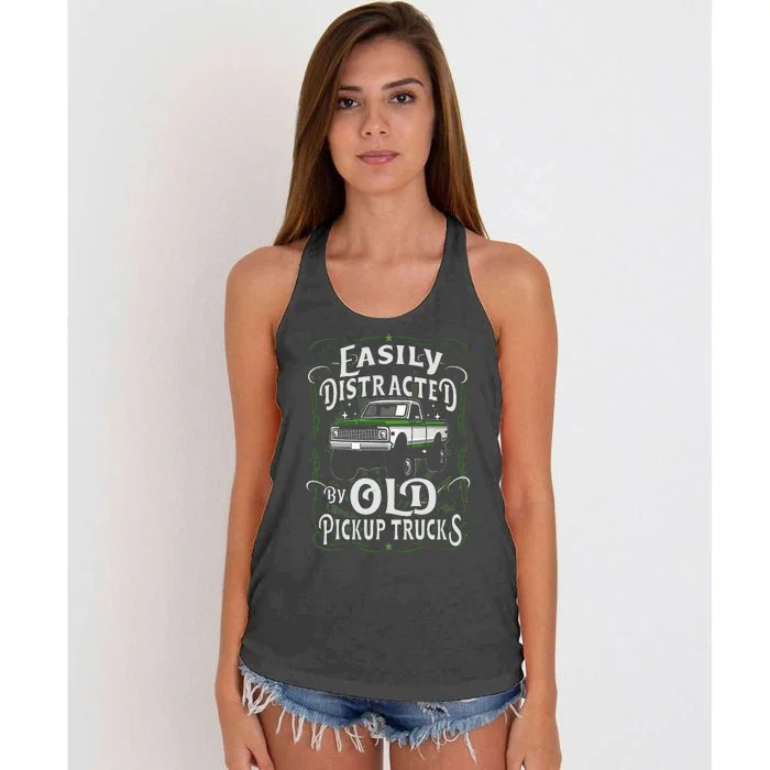 Easily Distracted By Old Pickup Trucks Easily Distracted By Women's Knotted Racerback Tank