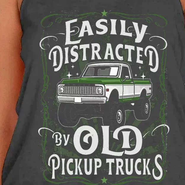 Easily Distracted By Old Pickup Trucks Easily Distracted By Women's Knotted Racerback Tank