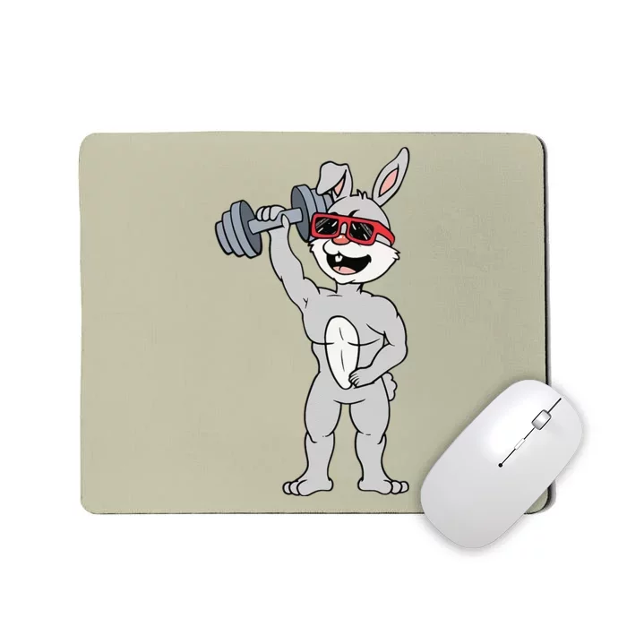 Easter Day Bunny Rabbit Weightlifting Funny Deadlift Fitness Mousepad