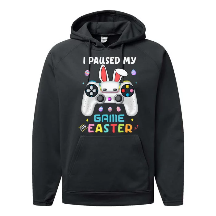 Easter Day Bunny gamer Egg funny gaming Performance Fleece Hoodie