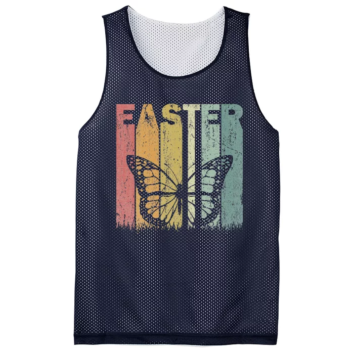 Easter Day Butterfly Retro Graphic Funny Easter Costume Mesh Reversible Basketball Jersey Tank