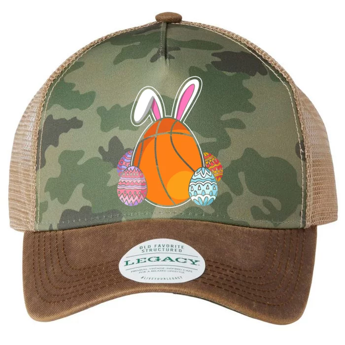 Easter Day Basketball Bunny Easter Eggs Legacy Tie Dye Trucker Hat