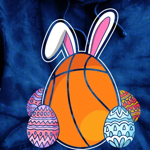 Easter Day Basketball Bunny Easter Eggs Tie Dye Hoodie