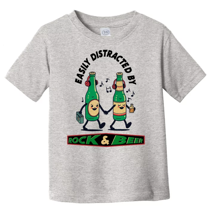 Easily Distracted By Rock And Beer Toddler T-Shirt