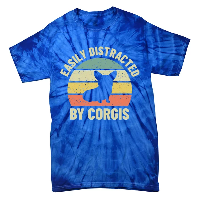 Easily Distracted By Corgis Gift Tie-Dye T-Shirt