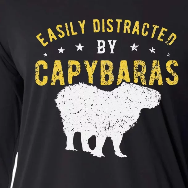 Easily distracted by Capybaras Cooling Performance Long Sleeve Crew