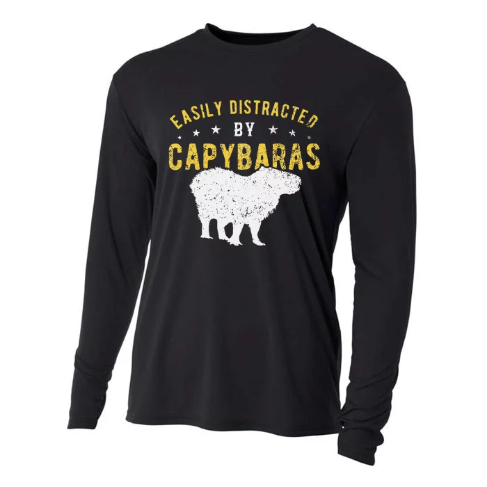 Easily distracted by Capybaras Cooling Performance Long Sleeve Crew