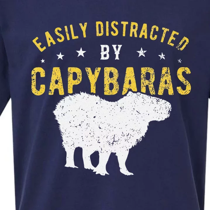 Easily distracted by Capybaras Sueded Cloud Jersey T-Shirt