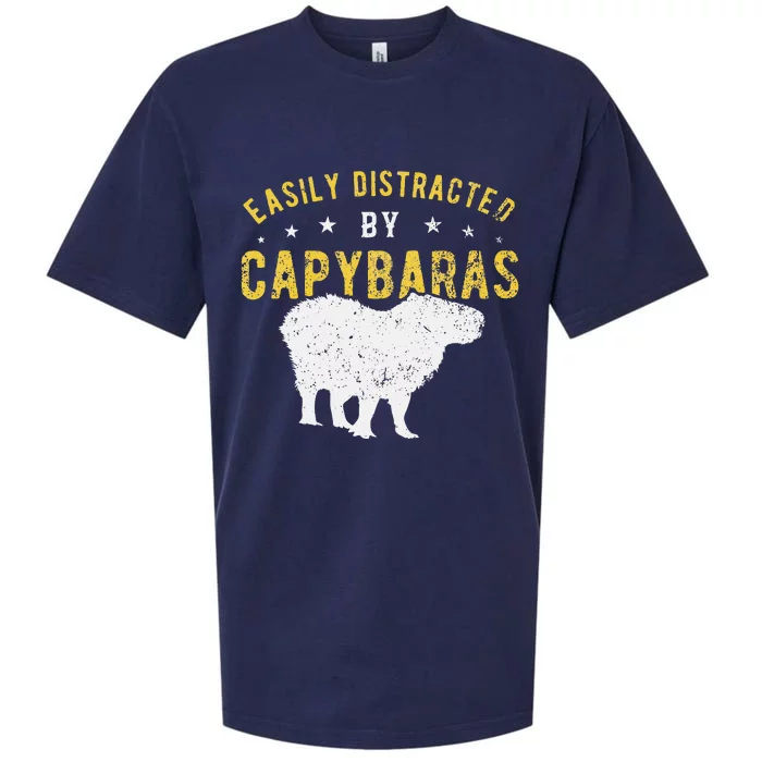 Easily distracted by Capybaras Sueded Cloud Jersey T-Shirt