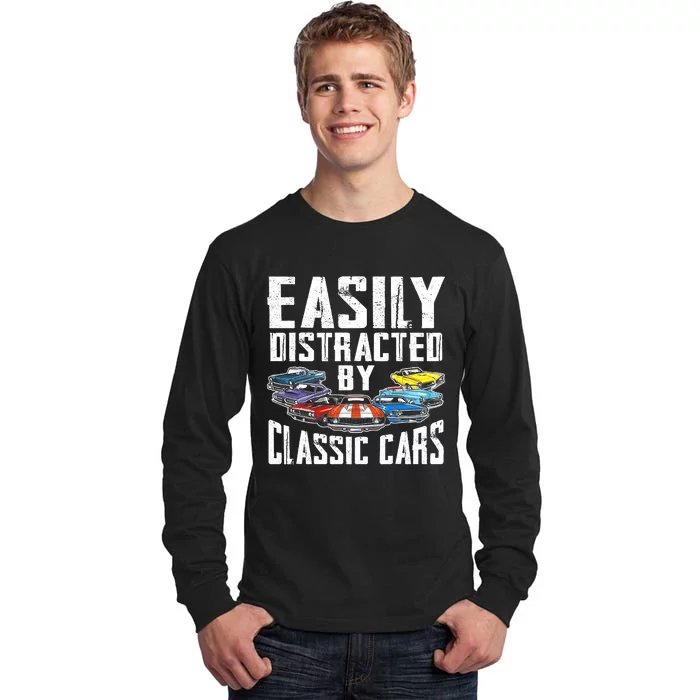 Easily Distracted By Classic Cars Tall Long Sleeve T-Shirt