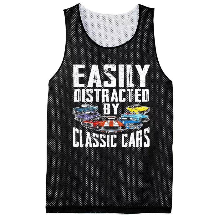 Easily Distracted By Classic Cars Mesh Reversible Basketball Jersey Tank