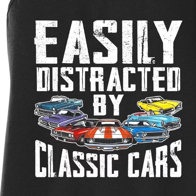 Easily Distracted By Classic Cars Women's Racerback Tank