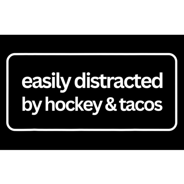 Easily Distracted By Hockey And Tacos Funny Hockey Players Bumper Sticker