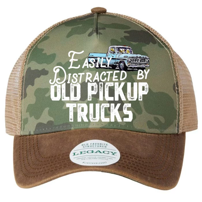 Easily Distracted By Old Pickup Trucks Cute Trucker Legacy Tie Dye Trucker Hat