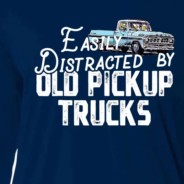 Easily Distracted By Old Pickup Trucks Cute Trucker Cooling Performance Long Sleeve Crew