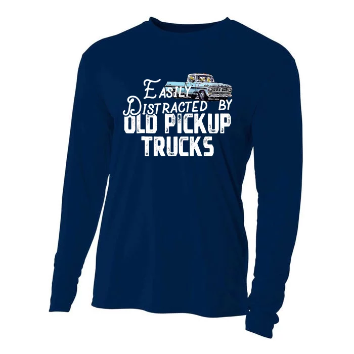 Easily Distracted By Old Pickup Trucks Cute Trucker Cooling Performance Long Sleeve Crew