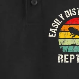 Easily Distracted By Reptiles Funny Reptile Lovers Dry Zone Grid Performance Polo