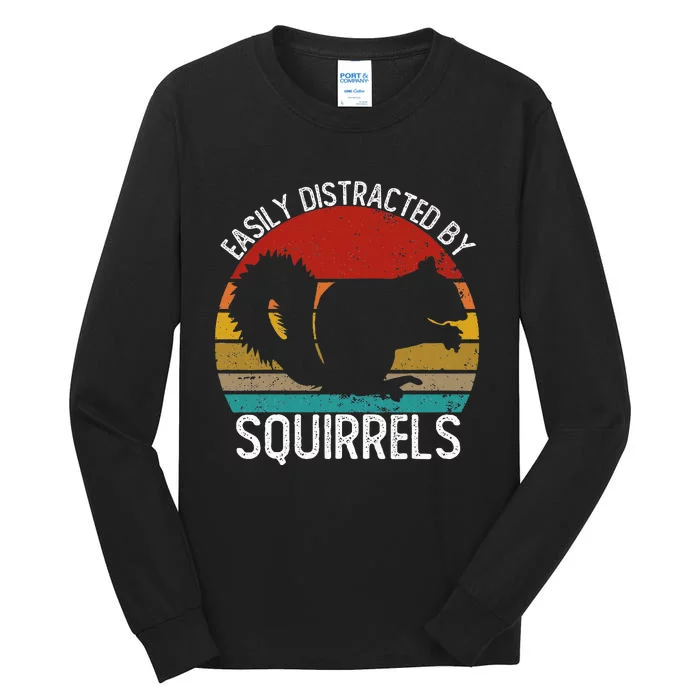 Easily Distracted By Squirrels S Vintage Squirrel Tall Long Sleeve T-Shirt