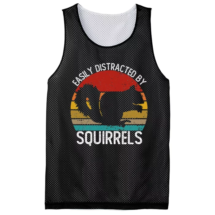 Easily Distracted By Squirrels S Vintage Squirrel Mesh Reversible Basketball Jersey Tank