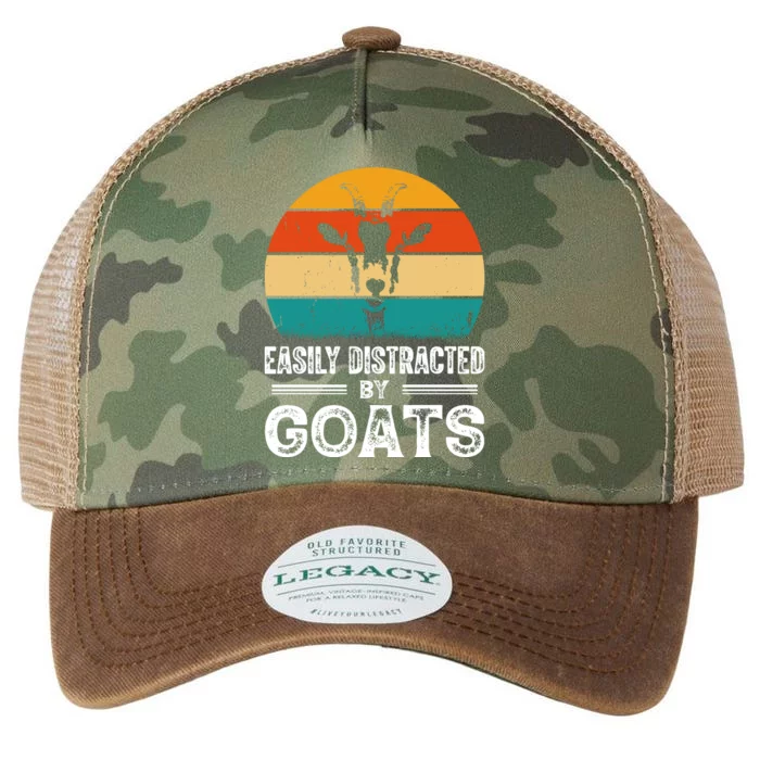 Easily Distracted By Goat Funny Goat Legacy Tie Dye Trucker Hat