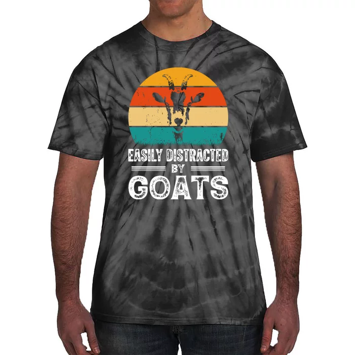 Easily Distracted By Goat Funny Goat Tie-Dye T-Shirt