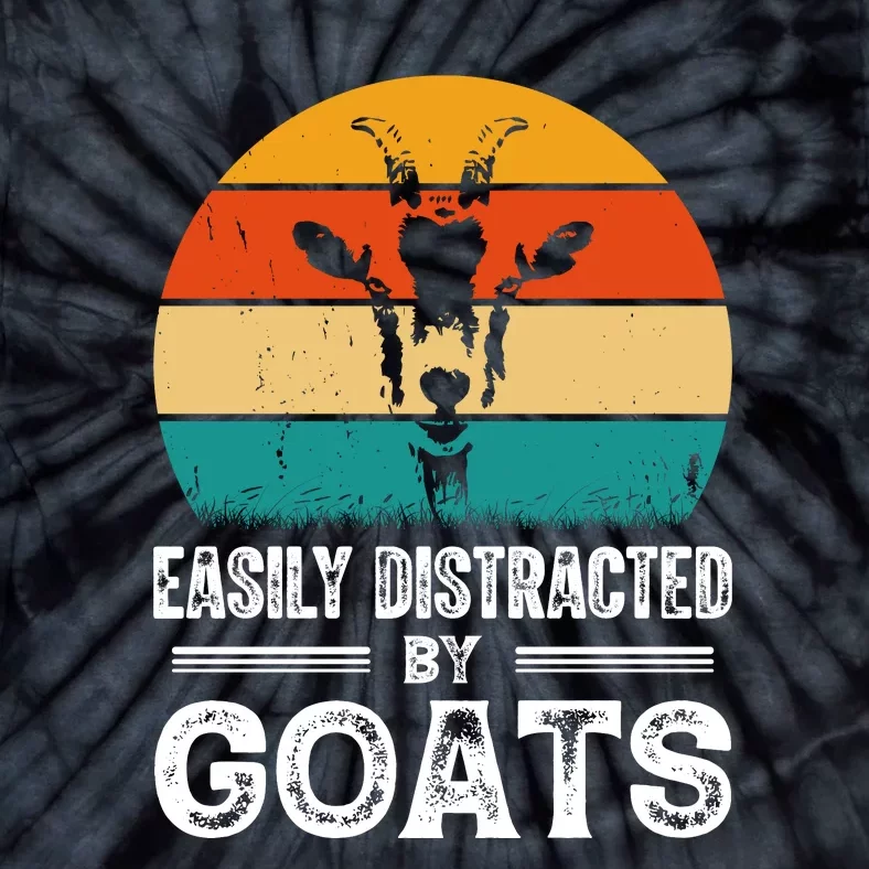 Easily Distracted By Goat Funny Goat Tie-Dye T-Shirt