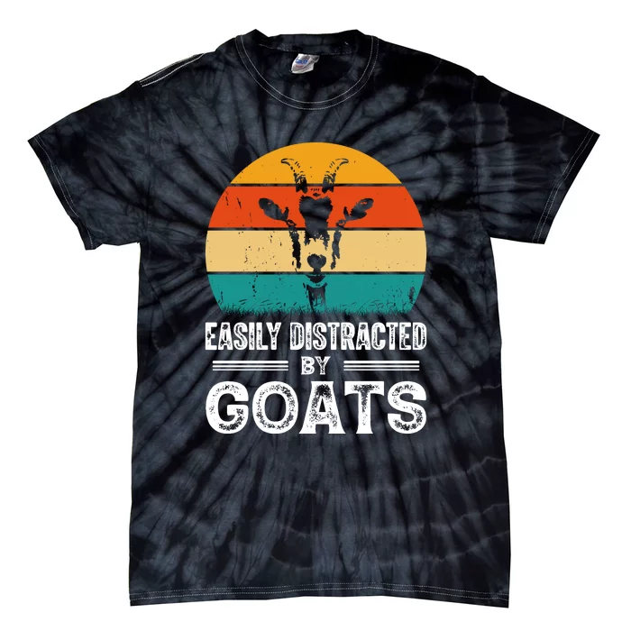 Easily Distracted By Goat Funny Goat Tie-Dye T-Shirt