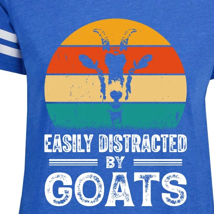 Easily Distracted By Goat Funny Goat Enza Ladies Jersey Football T-Shirt