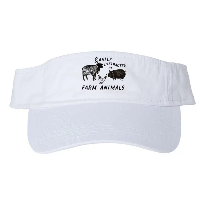 Easily Distracted By Farm Animals Valucap Bio-Washed Visor