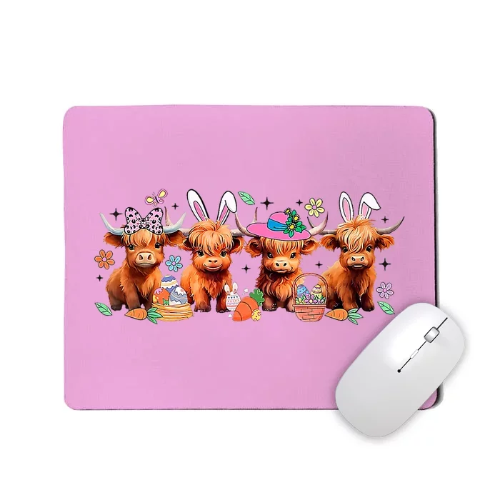 Easter Day Baby Highland Cow Mousepad