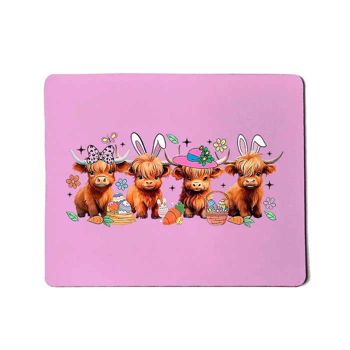 Easter Day Baby Highland Cow Mousepad