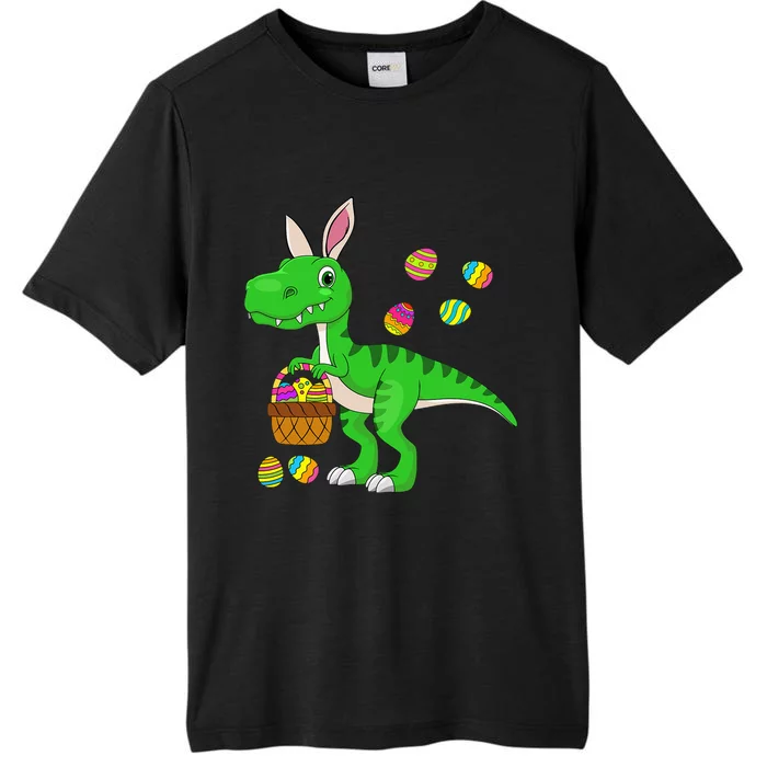 Easter Dinosaur Bunny Ears Easter Basket Stuffers ChromaSoft Performance T-Shirt