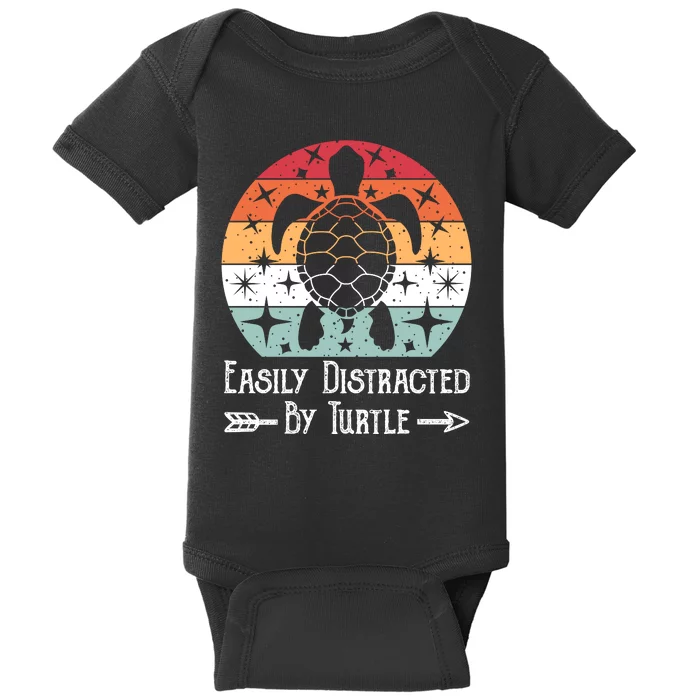 Easily Distracted By Turtle Baby Bodysuit