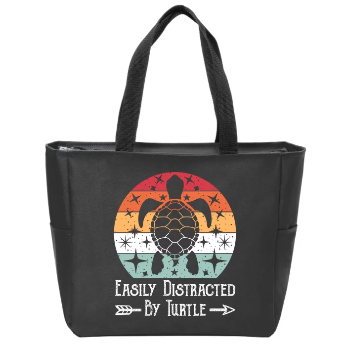 Easily Distracted By Turtle Zip Tote Bag