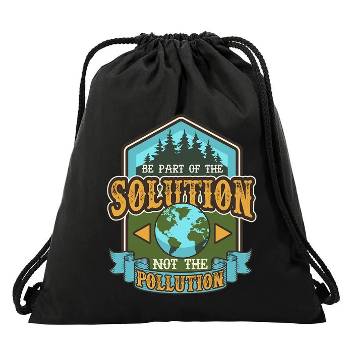 Earth Day Be The Solution Cute Vintage Recycling Drawstring Bag