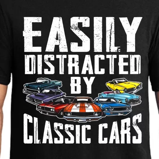 Easily Distracted By Classic Cars Pajama Set