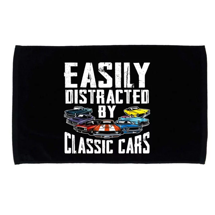 Easily Distracted By Classic Cars Microfiber Hand Towel