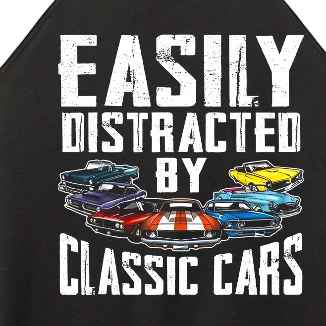 Easily Distracted By Classic Cars Women’s Perfect Tri Rocker Tank