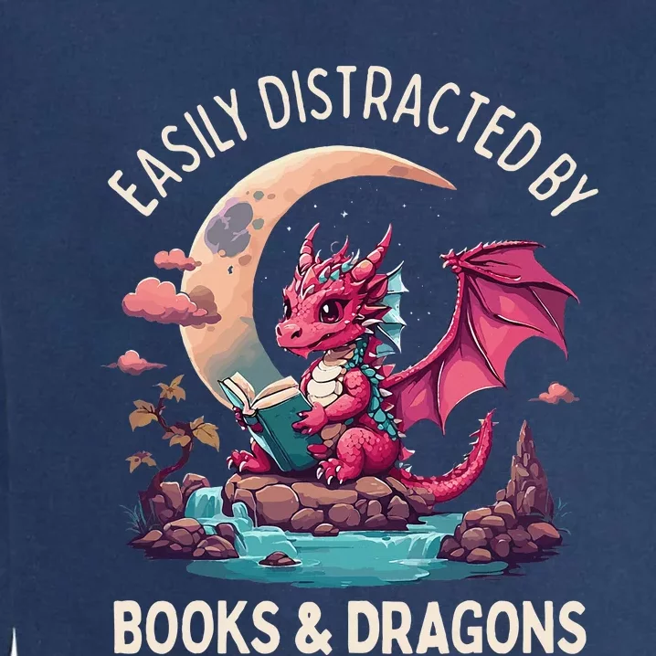 Easily distracted by books and dragons Garment-Dyed Sweatshirt