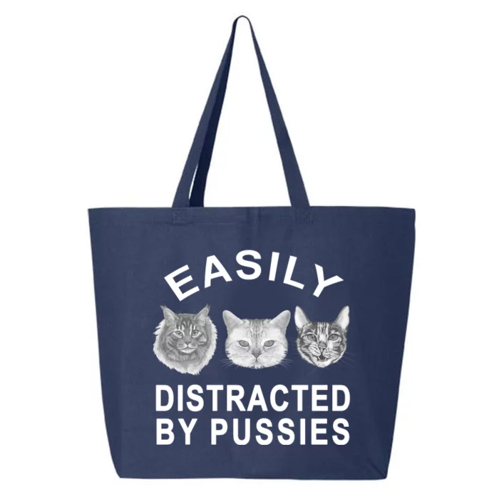 EASILY DISTRACTED BY PUSSIES 25L Jumbo Tote